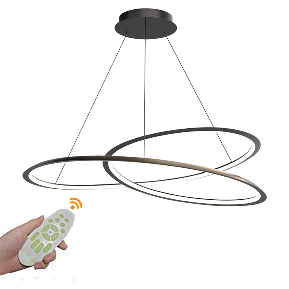 Adjustable Metal Geometric LED Pendant Lamp with Remote Control