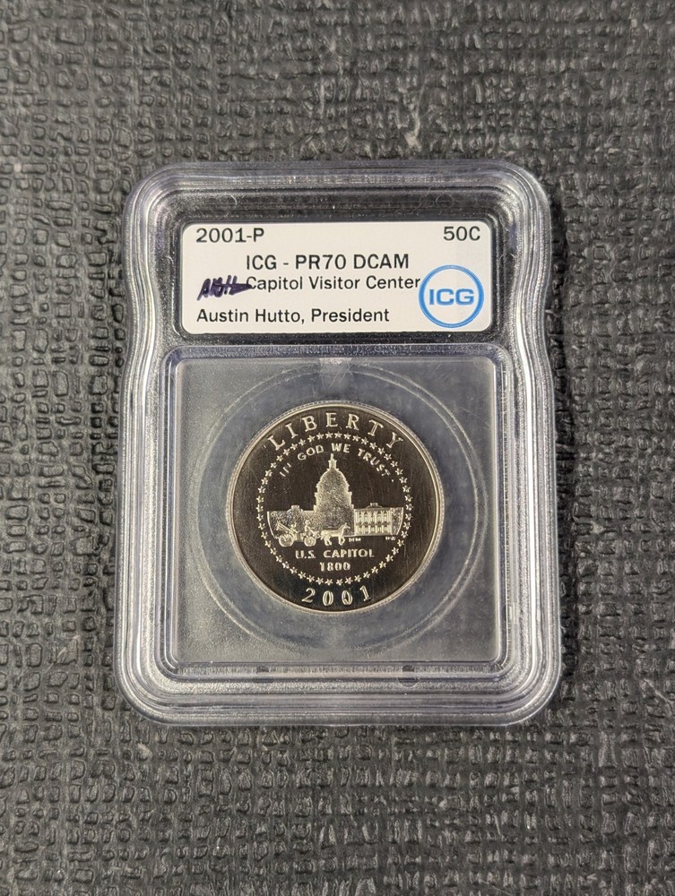 2001-P PR 70 DCAM 🔥 Capitol Visitor Center Half Dollar ICG White Label A. Hutto