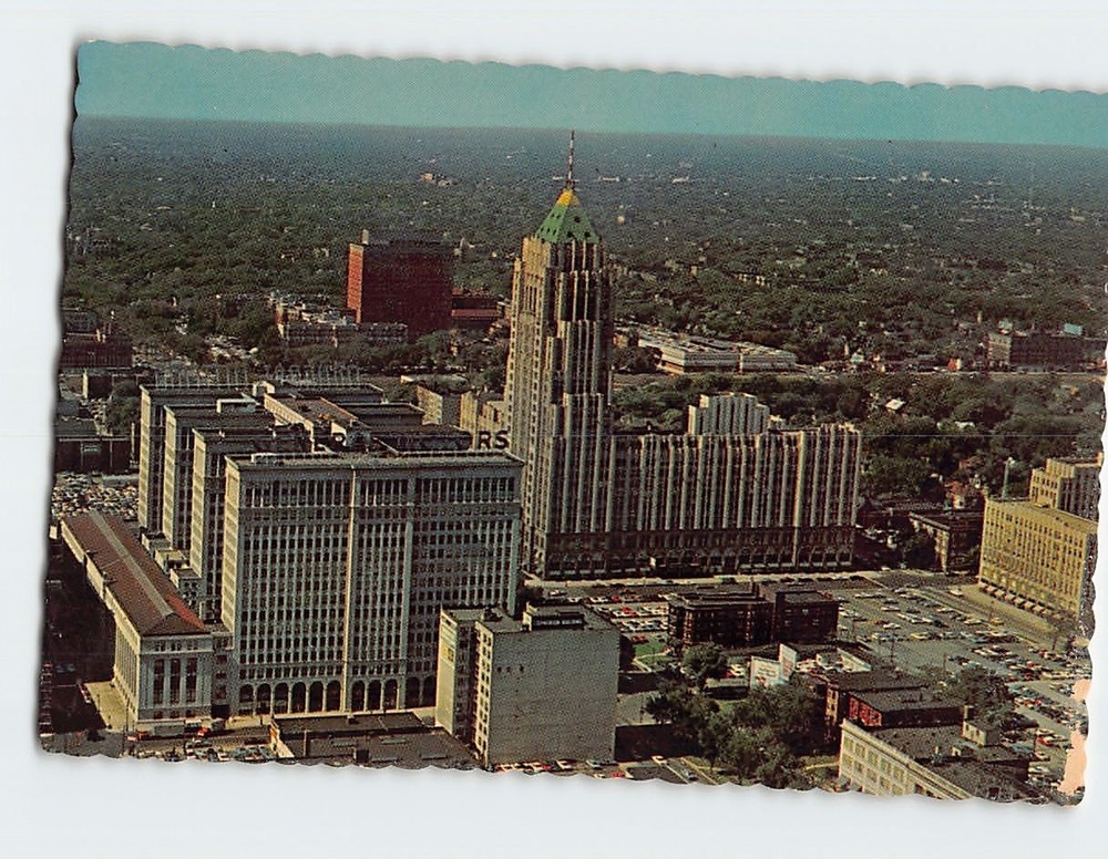 Postcard Detroits Uptown Shopping Center Detroit Michigan USA