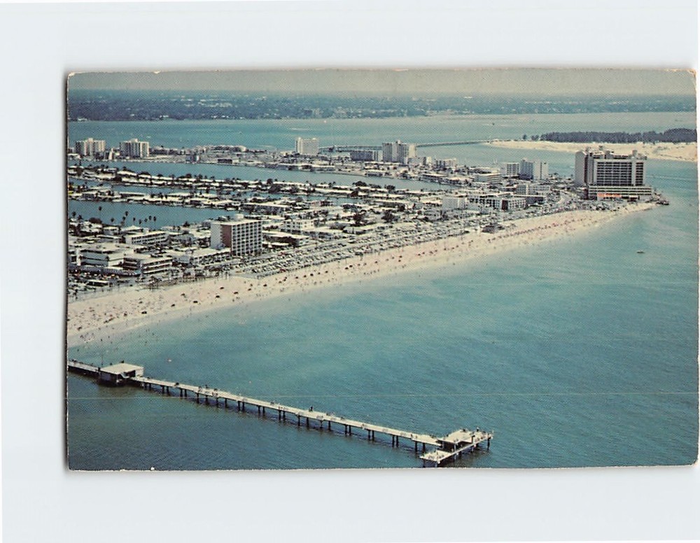 Postcard Aerial View Clearwater Beach Florida USA