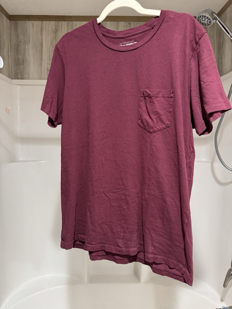 Outerknown Groovy-T Men's Burgundy Pocket Crew Neck Short Sleeve T-Shirt L