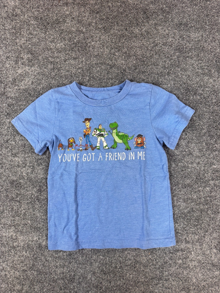 Disney Toy Story Todler  3T-Shirt Blue Sunny Side Print Woody Buzz Lightyear