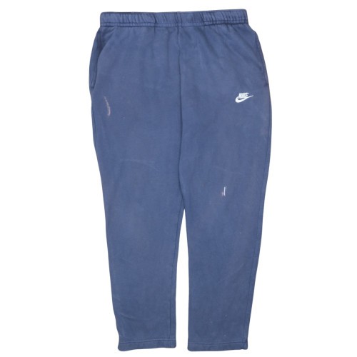 Nike Mens Joggers Navy Blue Fleece Elastic Waist Pockets Swoosh Logo Track L