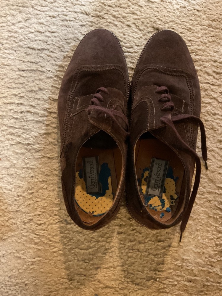 GIANNI  VERSACE  men’s vintage brown leather oxford/dress/casual shoes.