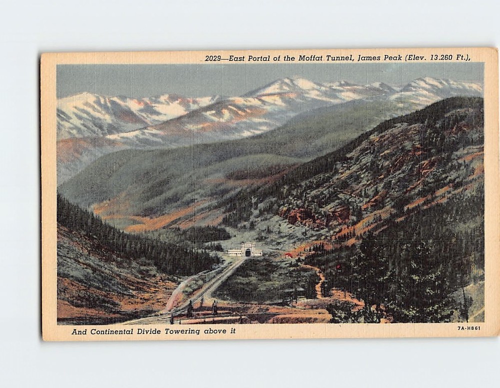 Postcard East Portal of Moffat Tunnel James Peak Colorado USA
