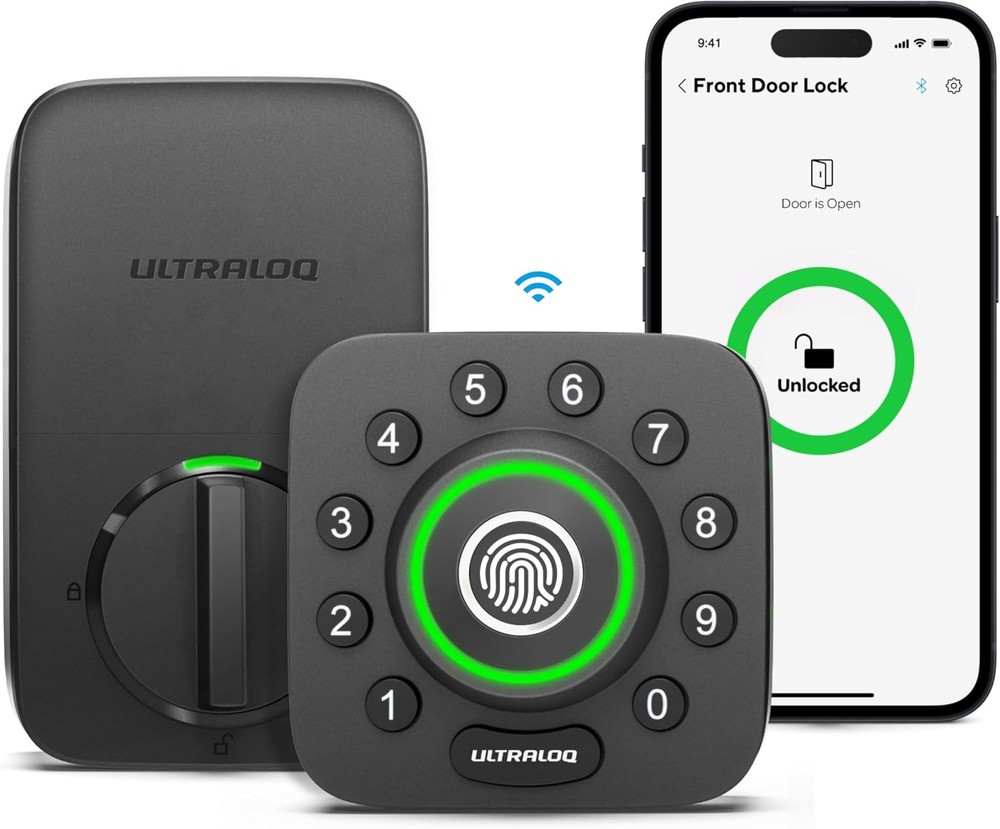 Smart WiFi Door Lock with 8-in-1 Keyless Entry & Door Sensor