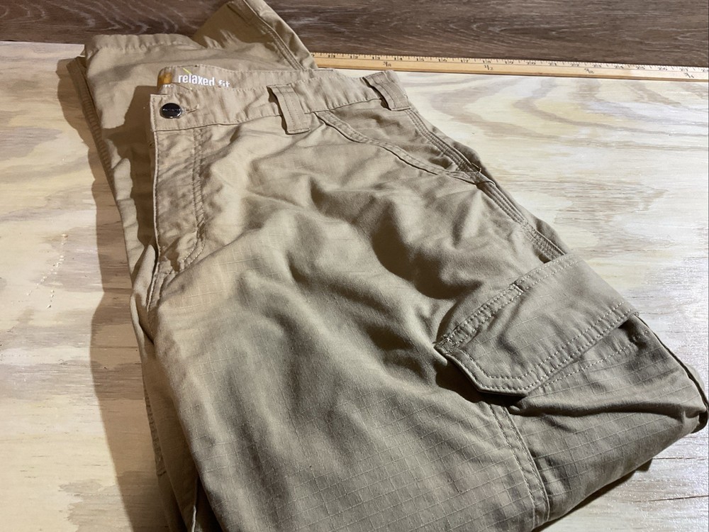 Carhartt Force Relaxed Fit Ripstop Cargo Work Pants NEW Men 36x32 Khaki Tan Flex