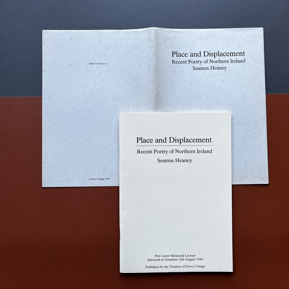 Place And Displacement, Seamus Heaney, Laver Memorial Lecture, 1st Edition 1984