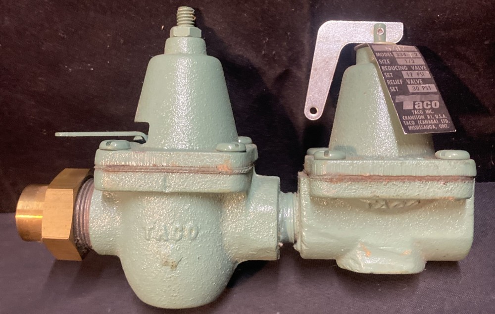 Taco 334-T2 1/2NPT Cast Iron Dual Pressure Reducing and Relief Valve