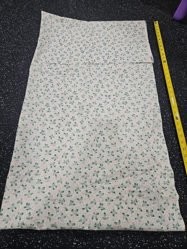 Lot of 2 Yards Glitter Holly and Pine Needles Cotton Fabric
