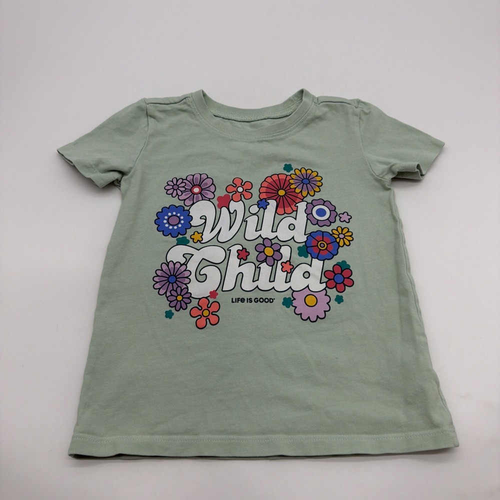 Life Is Good Crusher T-shirt Toddler Boys 3T Green Graphic Print .#45112