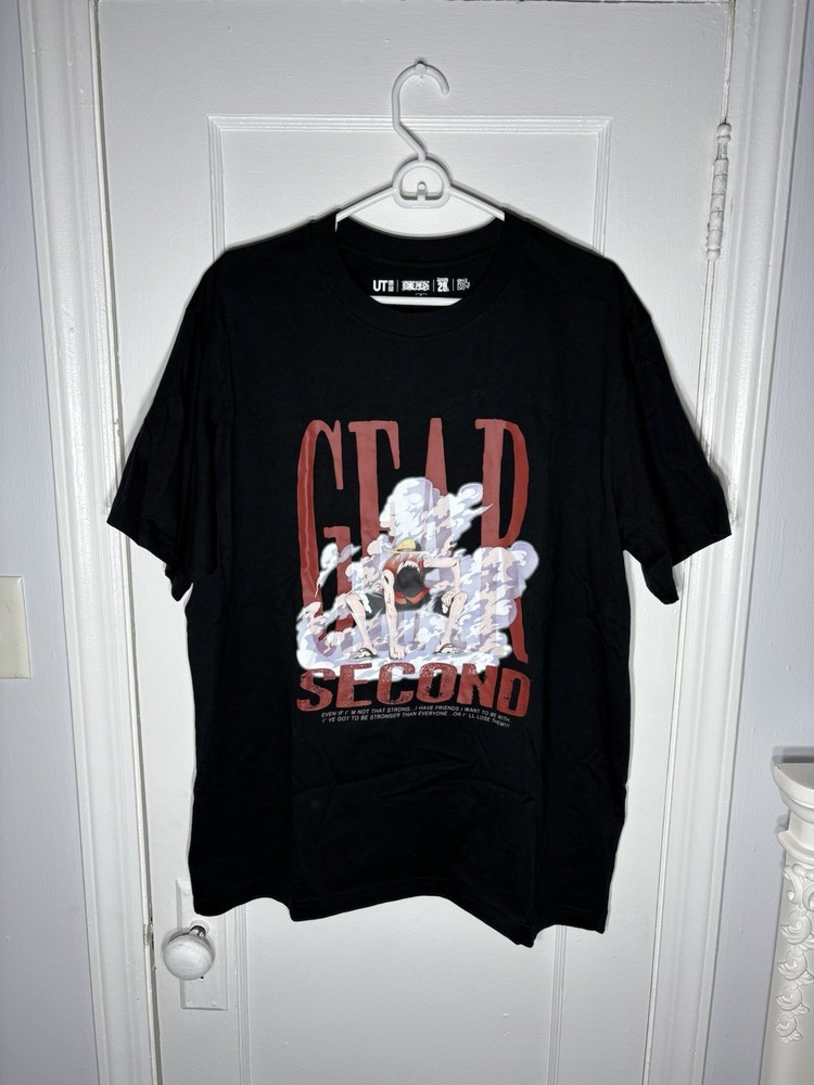 Uniqlo UT One Piece 25th Anniversary Luffy XL Black Graphic Cotton T-Shirt