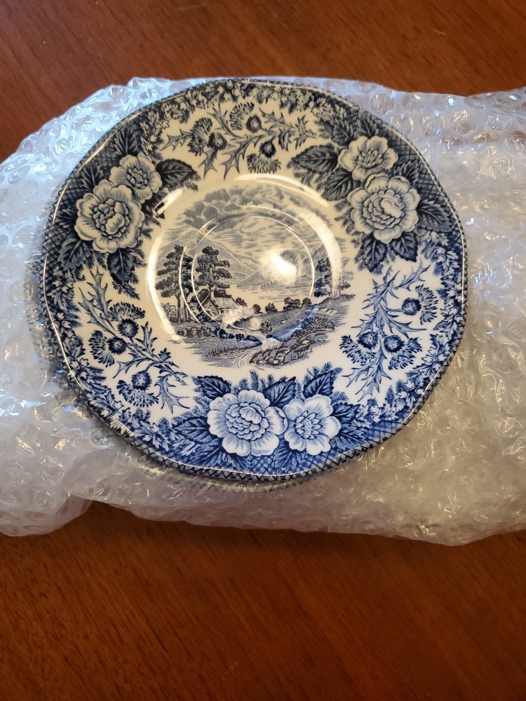 Royal Warwick Lochs of Scotland Bread Plates, 6-inch, Blue, Pack of 12