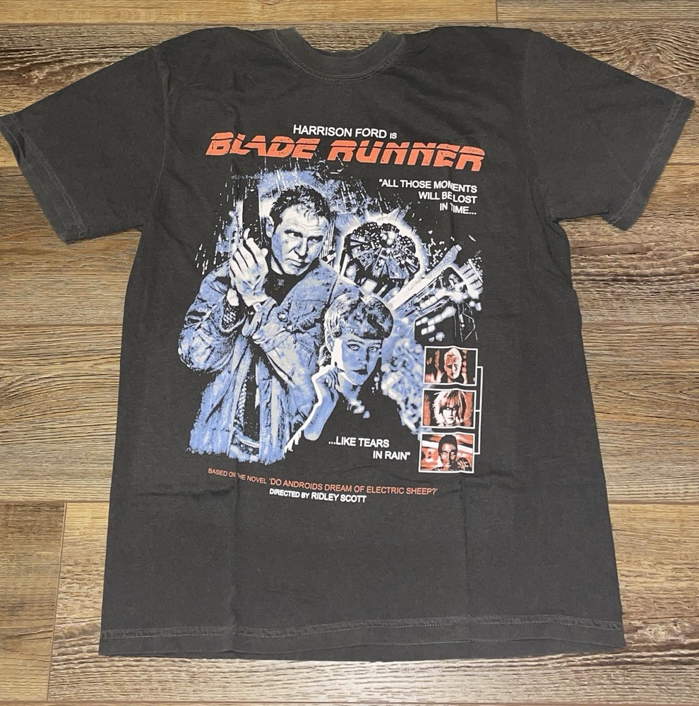Blade Runner Scifi Movie Rare PROMO Graphic Tee Shirt MINT Mens L Harrison Ford