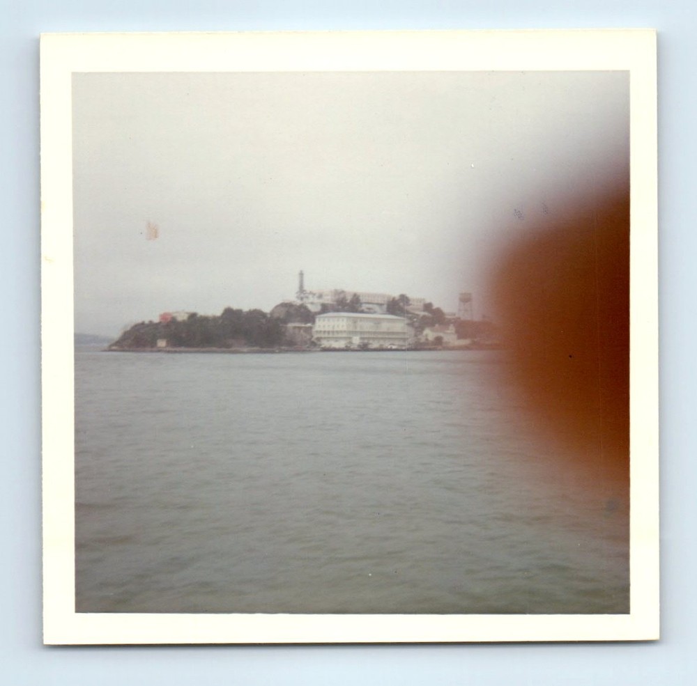 Old Vintage Square Color Photo FINGER IN FRAME SAN FRANCISCO ALCATRAZ ISLAND