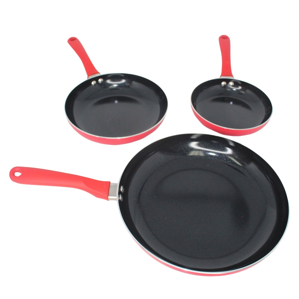 IMUSA 3-Piece Nonstick Ceramic Cookware Set with Stay-Cool Handles 7in 9in 11in