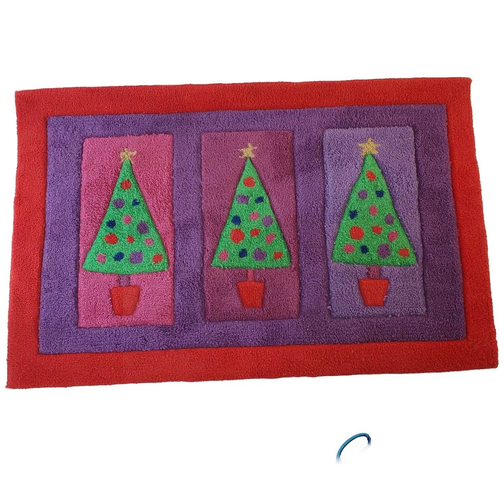 Christmas Tree Accent Rug Hand Tufted 20x31 by REGAL Design Studio-image