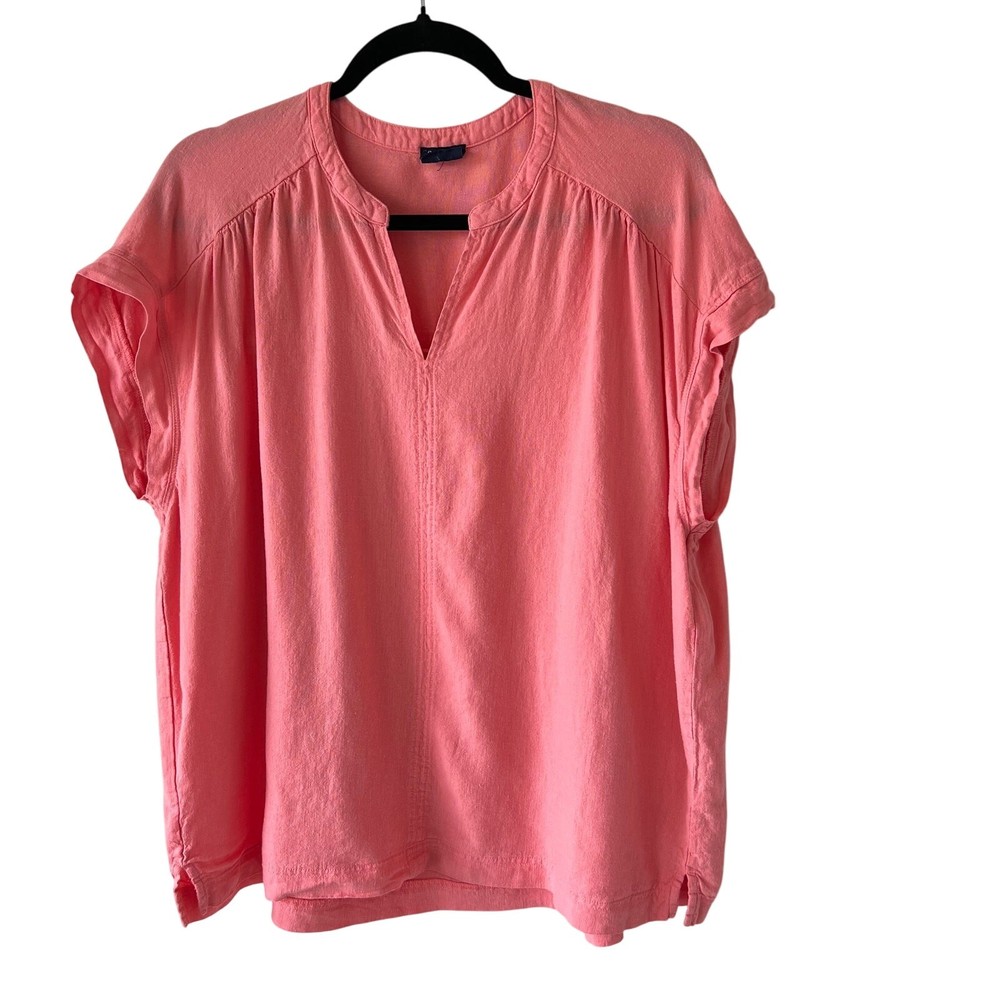 Splendid Womens Linen Blend Coral Top Size XXL Beach Boho Cottage Prairie