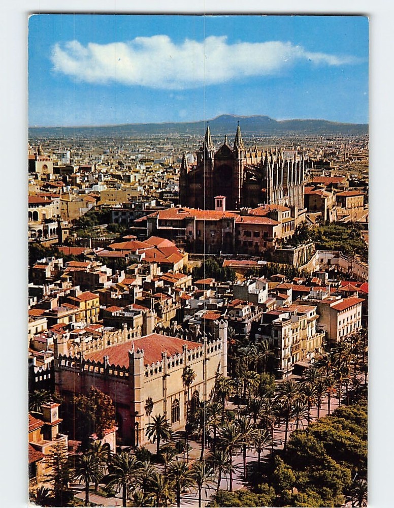 Postcard Vista aérea de la Lonja y la Catedral Palma Spain