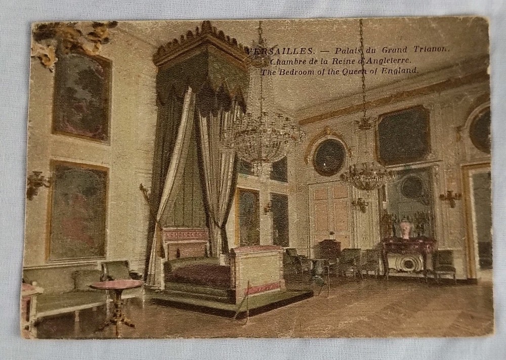 Versailles Grand Trianon Queen of England Bedroom Postcard