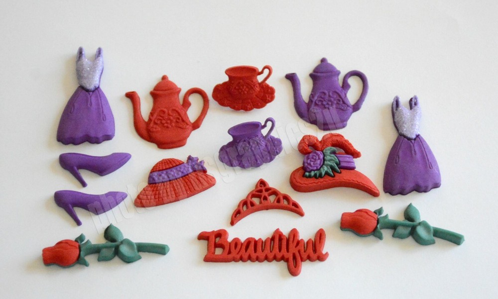 Hats & Accessories #4 / Red Hat Lady / Dress It Up / Red & Purple Embellishments