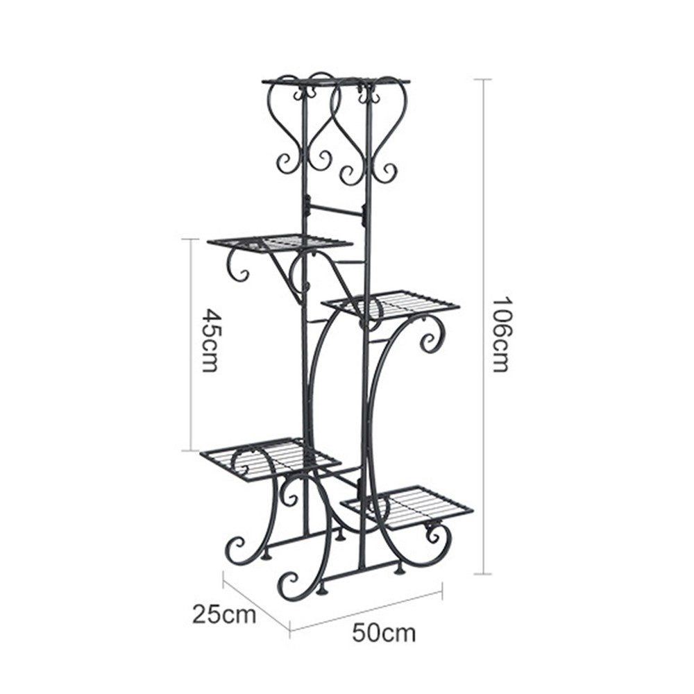 Extra Large 5 Layer Metal Plant Stand Shelf Anti Rust Iron Garden Flower Rack
