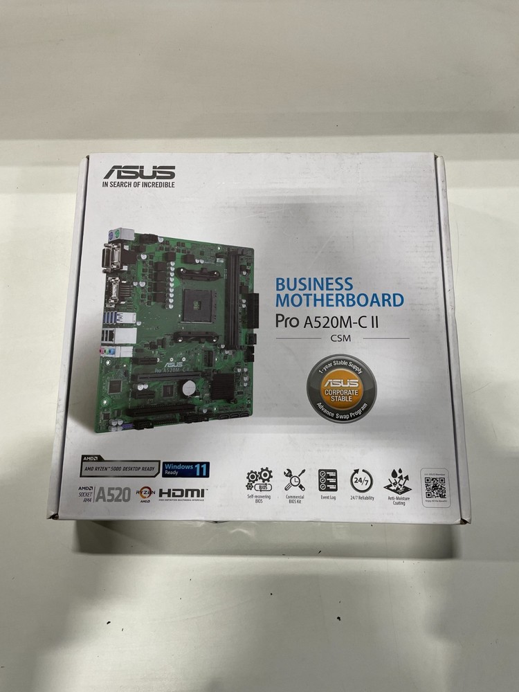 Asus A520M-C II/CSM Desktop Motherboard - AMD Chipset - Socket AM4 - Micro ATX
