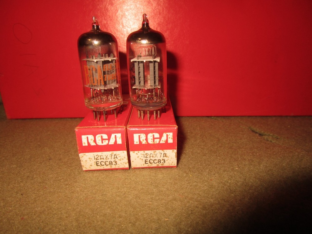 (2) Mint NOS NIB 110% testing RCA 12AX7A    Guitar  Audio Tubes