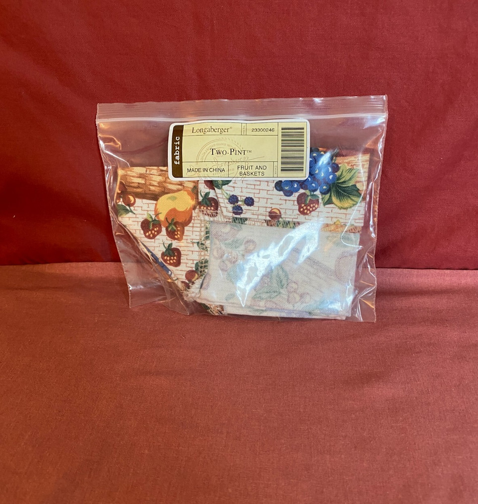 Longaberger Two Pint Basket Liner Fruit and Baskets NIP