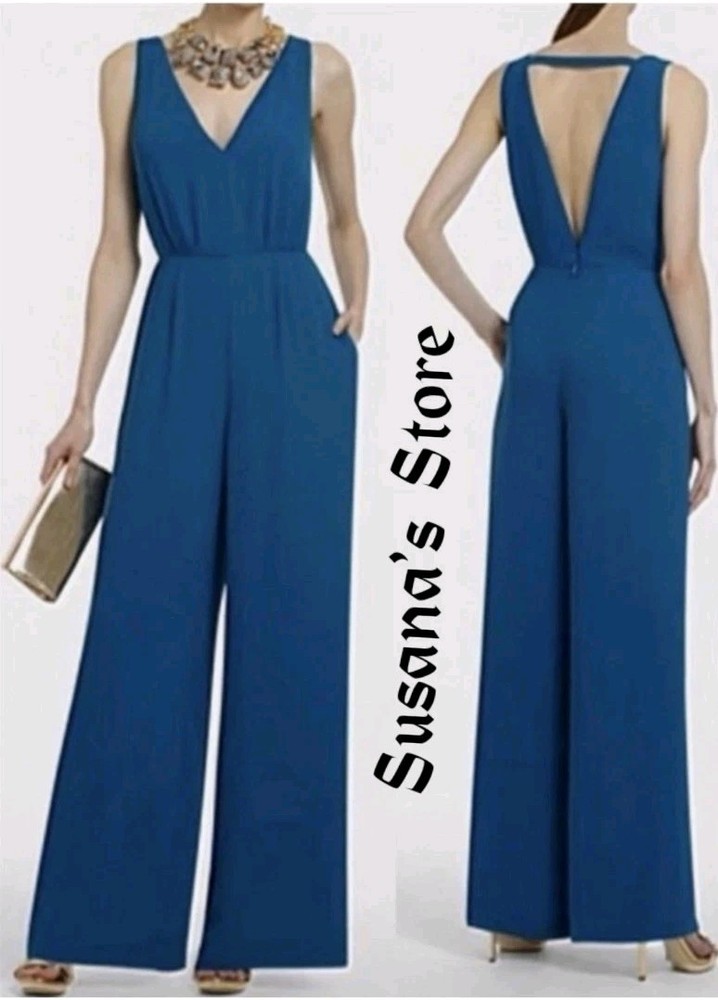 Nwt Bcbg Maxazria Size L Camellia V-Neck Sleeveless Wide Leg Jumpsuit
