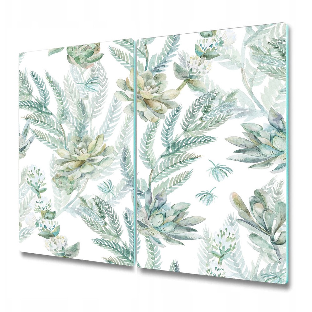 Glass Surface Protector Worktop saver Green plants Light Soft colour tropical