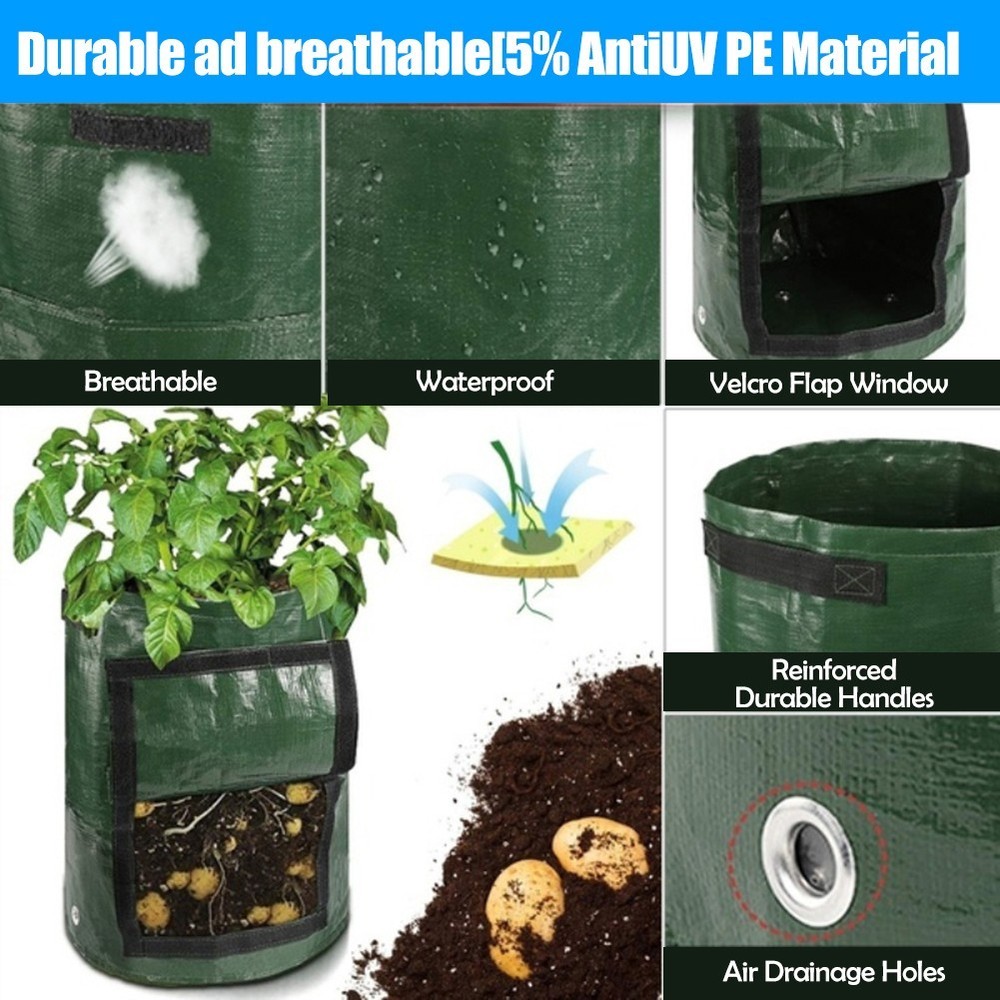 1 Pack PE Potato Grow Bags Planting Growing Bags Garden Tomato Veg Bags