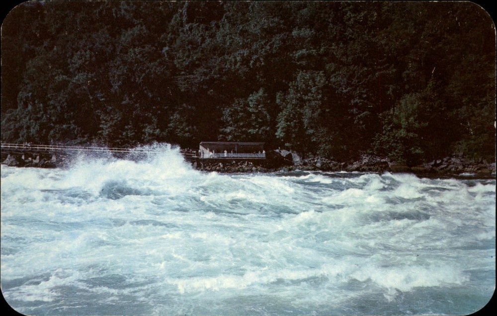 Whirlpool Rapids ~ Niagara River ~ Niagara Falls Ontario Canada ~ postcard 1950s
