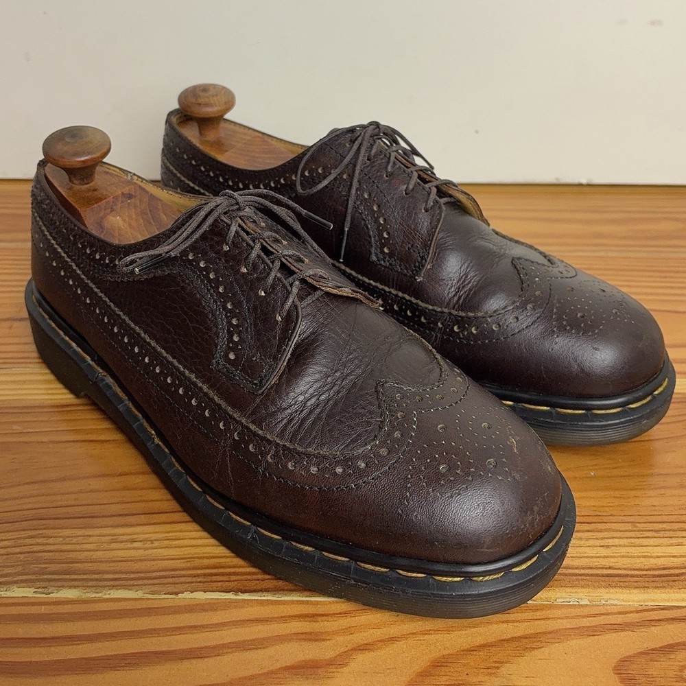 VTG Dr Martens Brown Oxford Shoes Brogue Wingtip Mens Size 10 US England