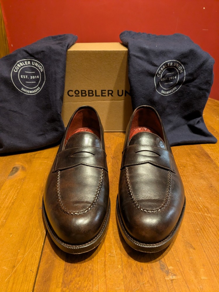 Cobbler Union Smith Penny Loafer In Brown Museum Calf 10 D 9 UK $450 MSRP