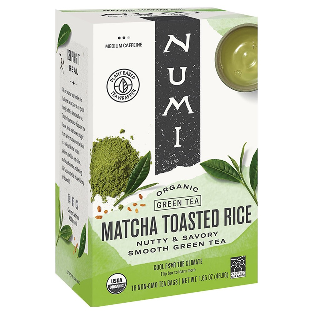 Organic Matcha Toasted Rice Tea, 36 Matcha Tea Bags, Flavorful Green Tea, Mic...