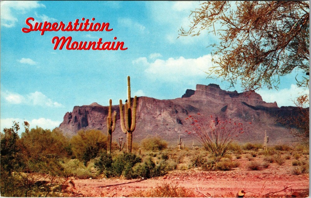 Mesa AZ-Arizona, Superstition Mountain, Scenic, Vintage Postcard