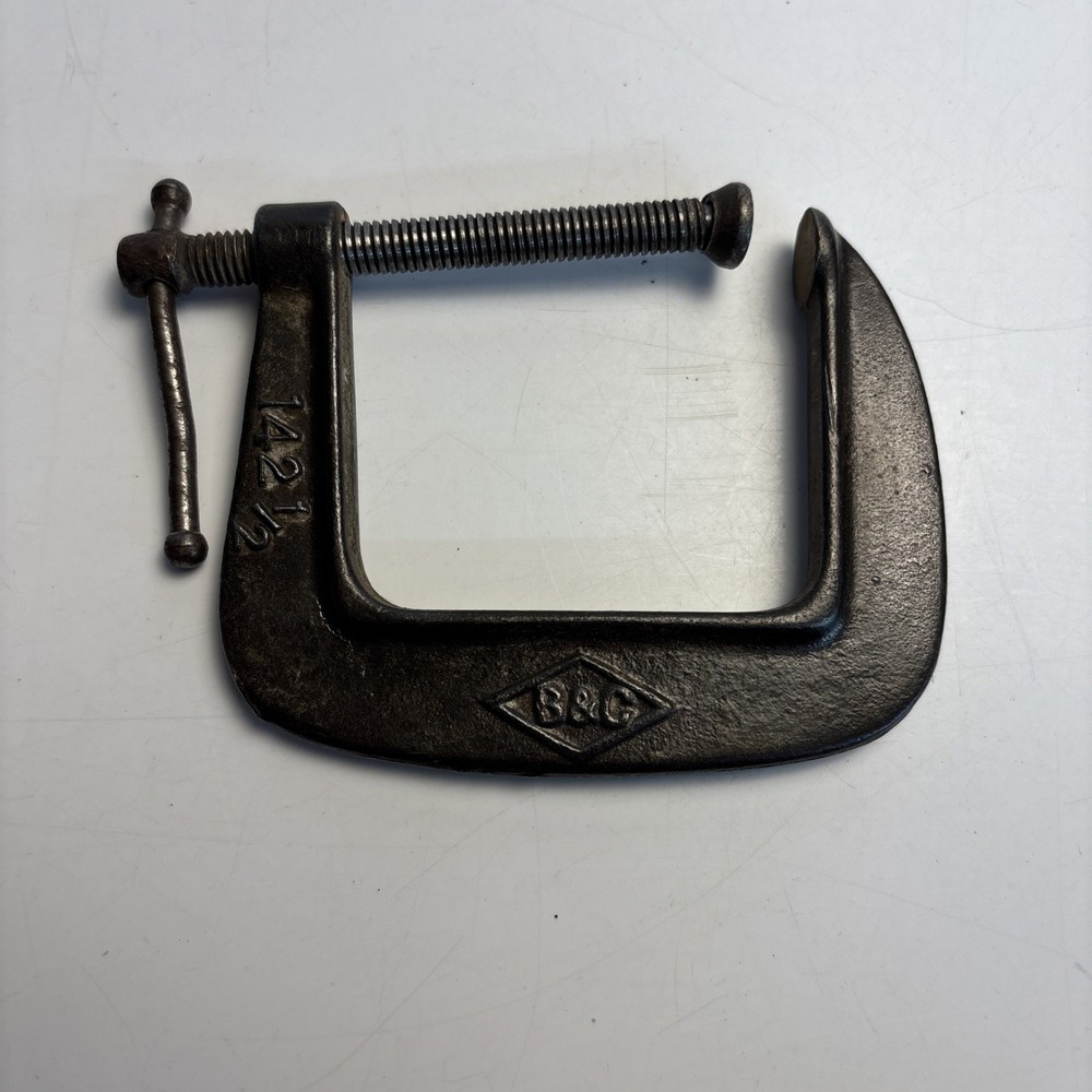 Vintage B&C No 142 1/2” C Clamp Malleable Iron USA