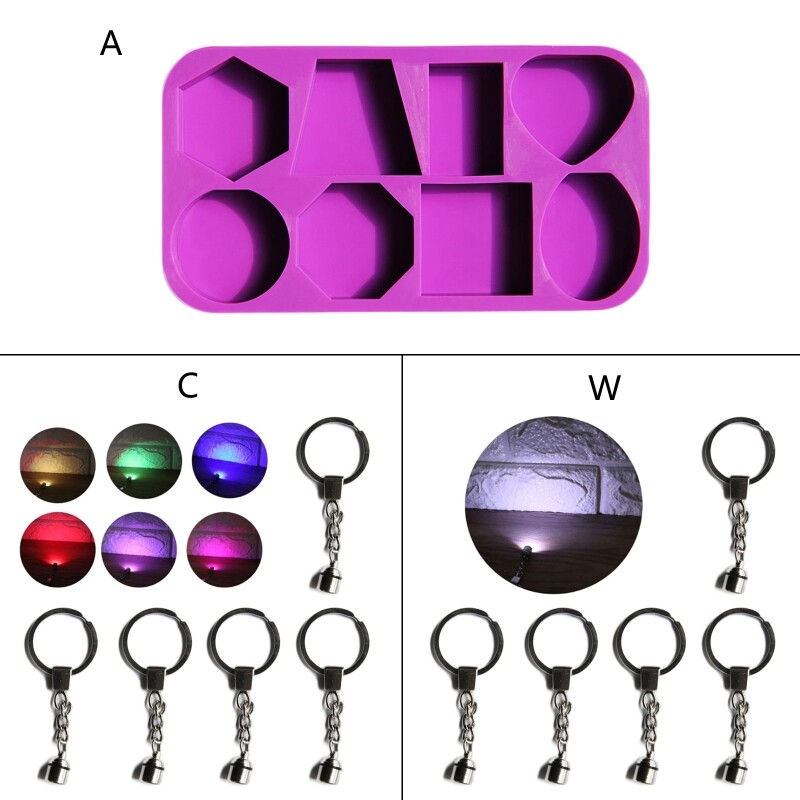for Creative Keychain Resin Molds Geometric Shape Casting Mold DIY Craft Mould T