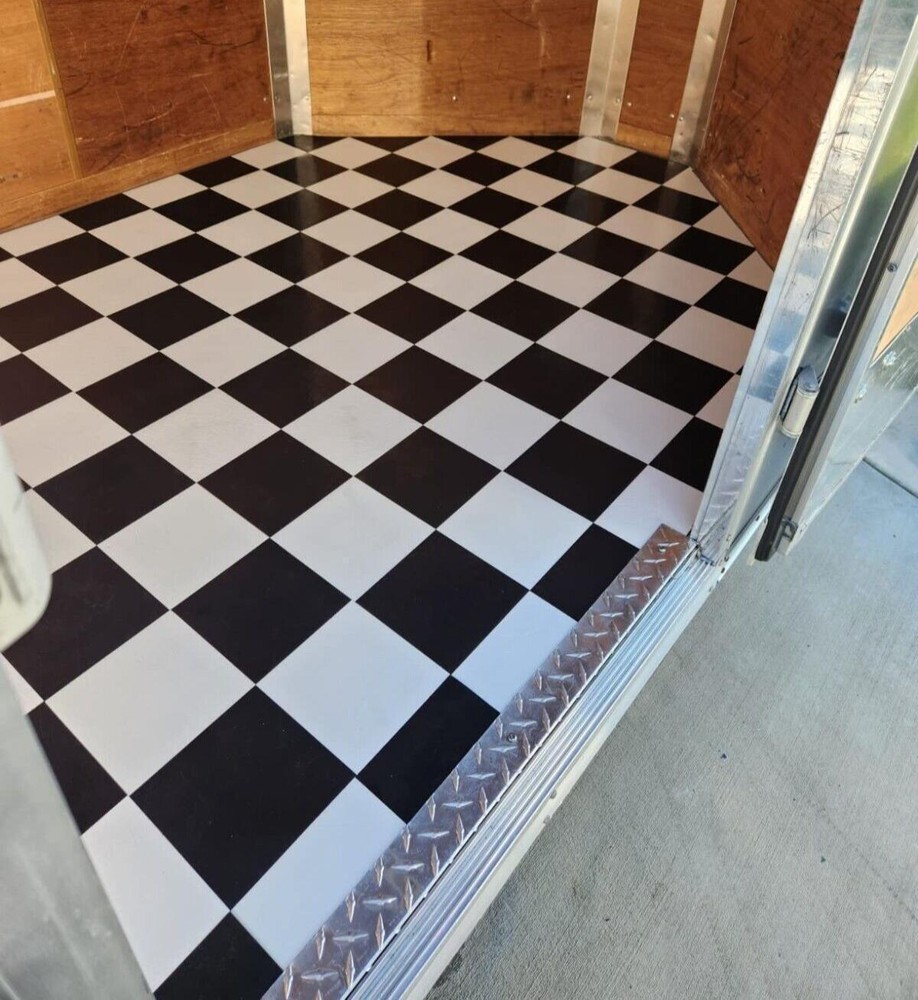 Black and White Peel and Stick Vinyl Floor Tiles 20 Pack 12x12 Luxury Square