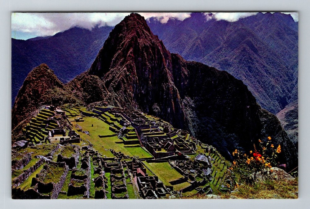 Peru- Machupicchu Aerial View Of Ruins & Mountains PC Souvenir Vintage Postcard