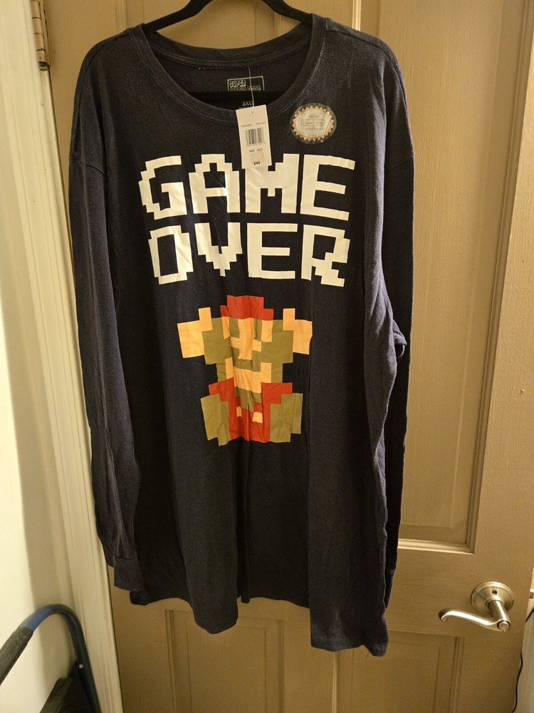 Super Mario Brothers 3x Game Over Long Sleeve T-Shirt Nintendo Official Product