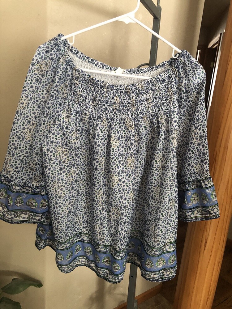 Women's Beach Lunch Lounge Blouse size XL EUC!