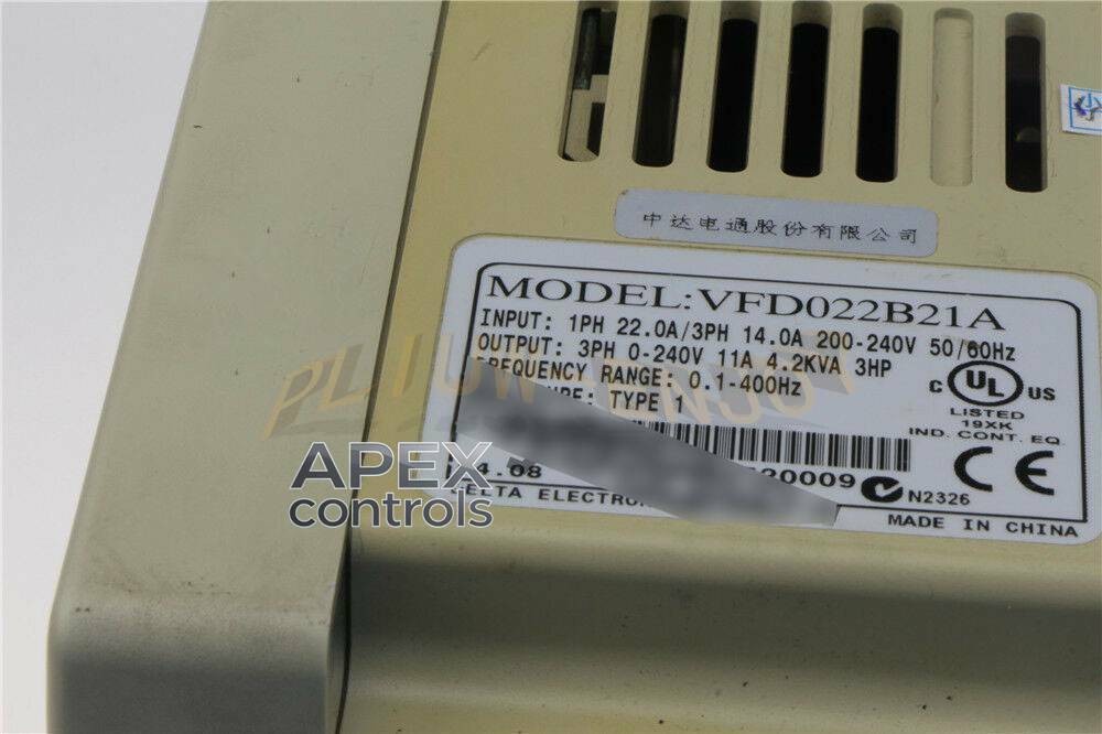 ONE Delta VFD-B Series Inverter VFD022B21A 2.2KW 220V USED