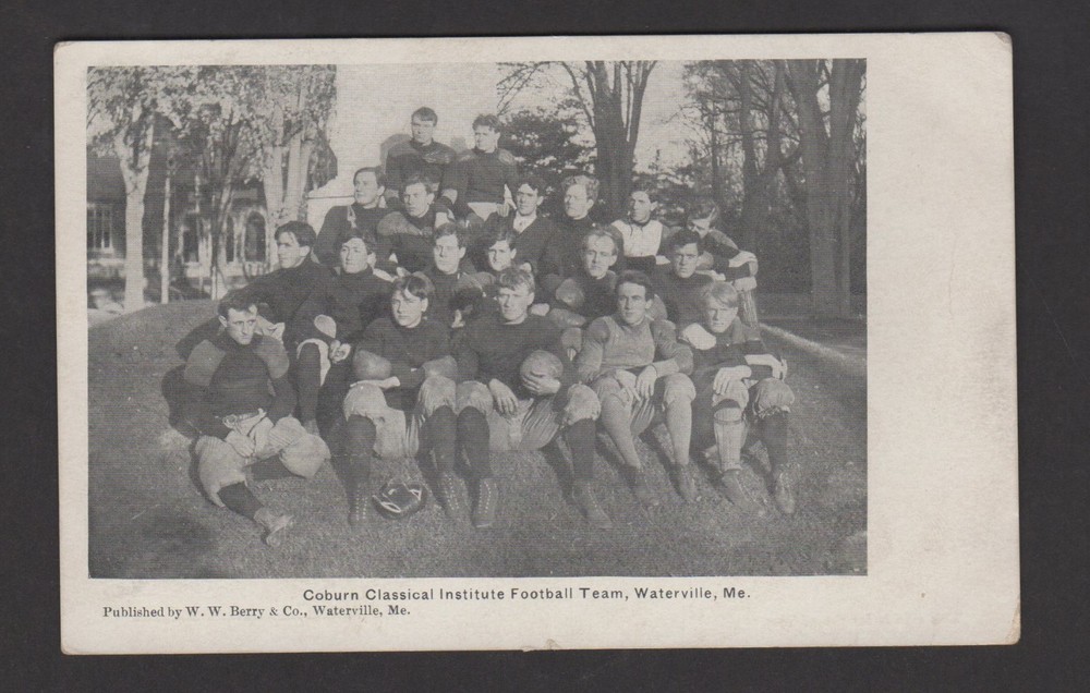 1909 Coburn Classical Institute Football Team Waterville Maine Postcard