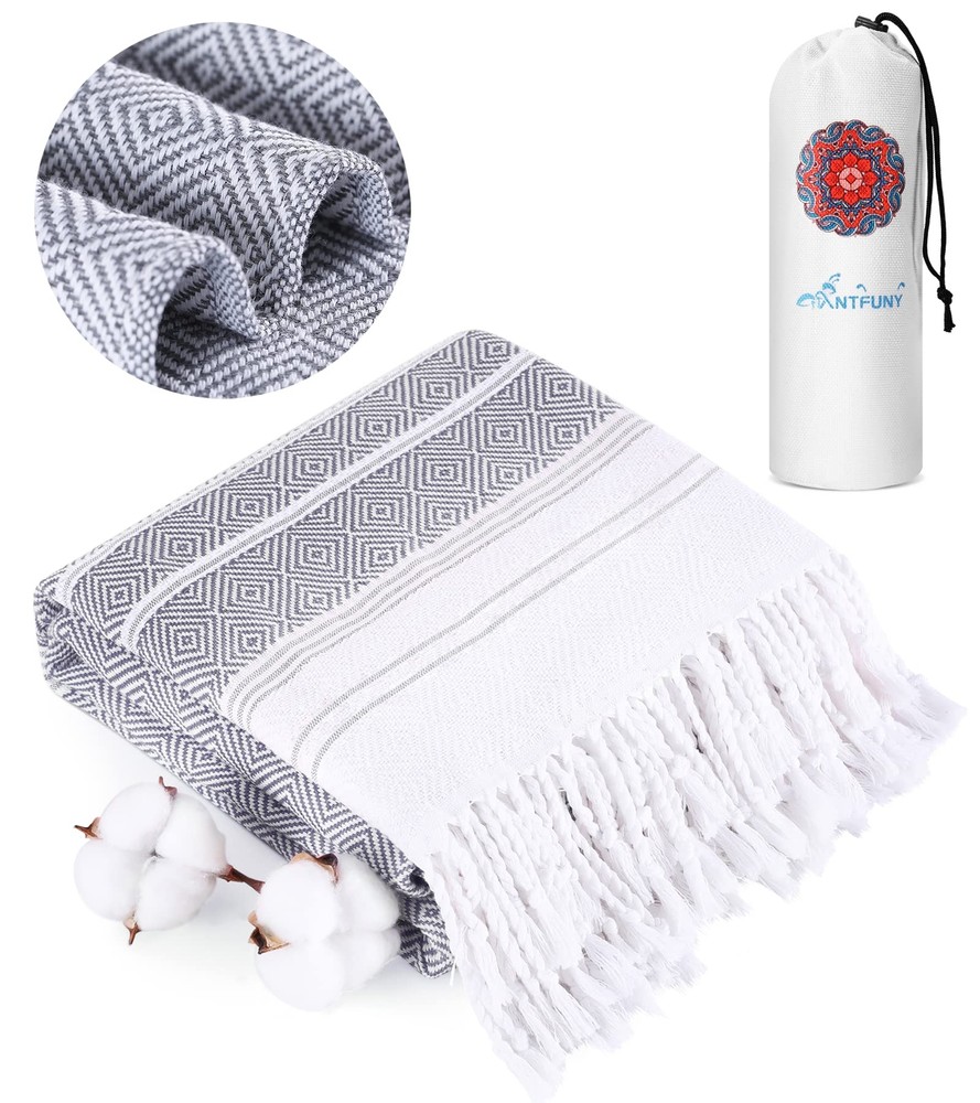 Oversized Turkish Beach Towel Quick Dry Sand Free Extra Large for Travel  