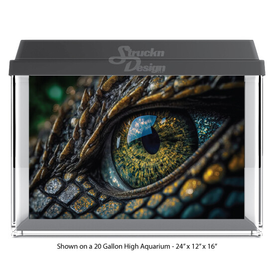 Dragon Eye Green Polyester Aquarium Fish Tank Glass Backdrop