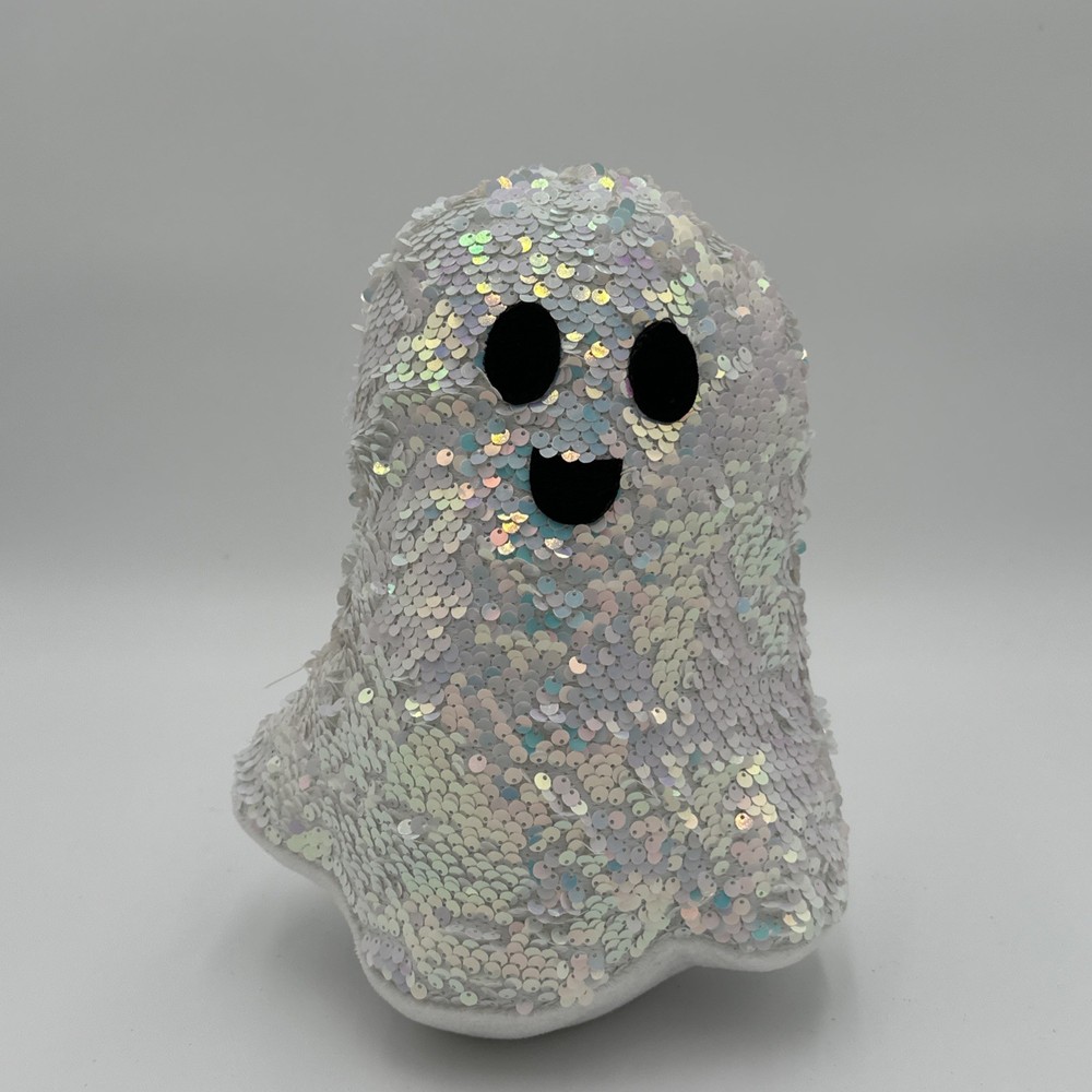 Christian Siriano Disco Sequin Halloween Ghost Decor Plush Iridescent
