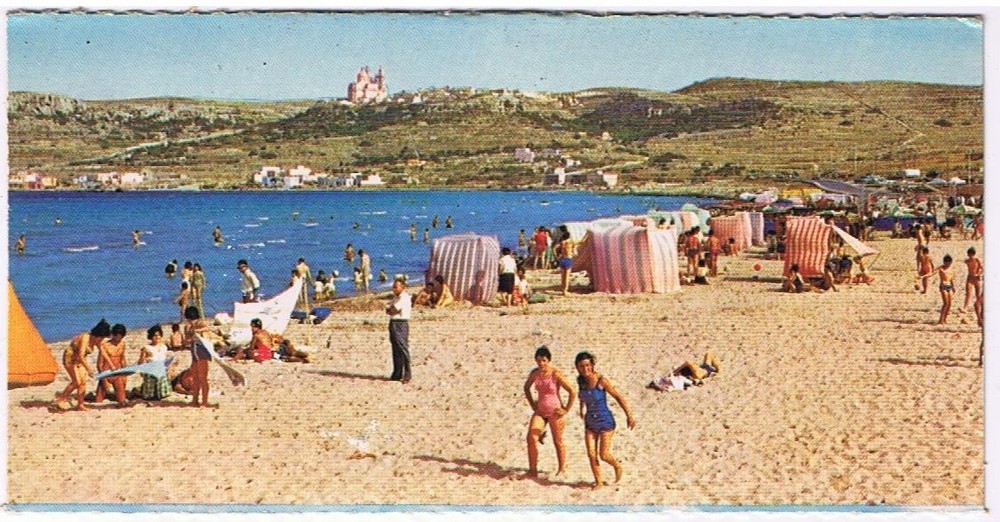 Postcard Mellieha Bay Beach Malta 3
