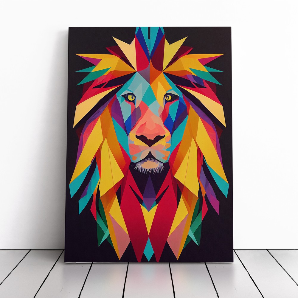 Lion Pop Art Canvas Wall Art Print Framed Picture Home Decor Living Room Bedroom